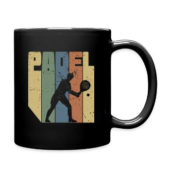 Vintage Retro Padel | Padel-Sport-Liebhaber - Tasse einfarbig - Schwarz - Rechts