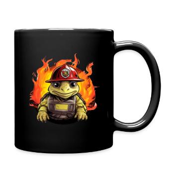 Fire Brigade Turtle - Full Colour Mug - black - Right