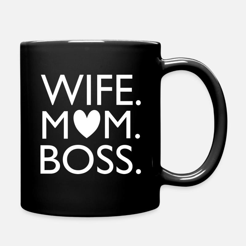 wife mom - Tasse einfarbig - Schwarz