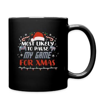 Weihnachten Gamer Gaming Pause My Game For Xmas - Tasse einfarbig - Schwarz - Rechts