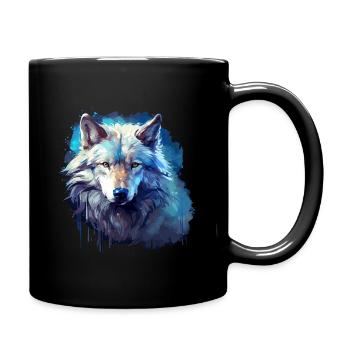Geschenk Wikinger Wolf Krafttier Schamane Odin - Tasse einfarbig - Schwarz - Rechts