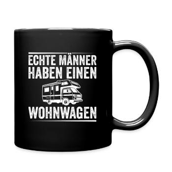 Wohnmobil Caravans Wohnwagen echte Männer - Tasse einfarbig - Schwarz - Rechts