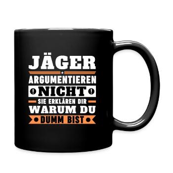 Les chasseurs ne se disputent pas - Mug uni - noir - Droite