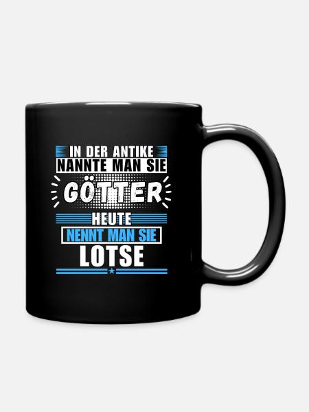Götter in der Antike. Heute Lotse - Tasse einfarbig - Schwarz
