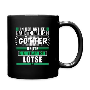 Götter in der Antike. Heute Lotse - Tasse einfarbig - Schwarz - Rechts