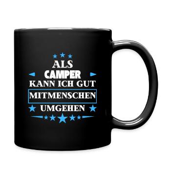 Dealing with fellow human beings as campers. - Full Colour Mug - black - Right