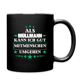 Traiter les autres êtres humains en tant que éboueur. - Mug uni - noir - Droite