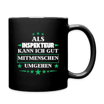 Dealing with other people as an inspector. - Full Colour Mug - black - Right