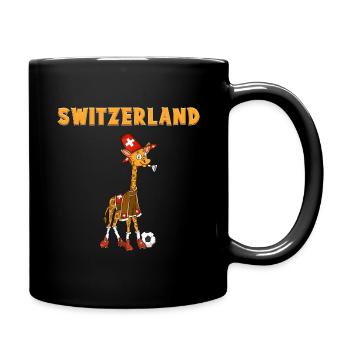 Schweiz Giraffe / Schweizer Fans - Tasse einfarbig - Schwarz - Rechts