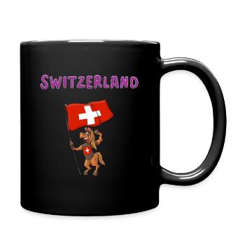 Schweiz Fan / Schweiz Pferd - Tasse einfarbig - Schwarz - Rechts