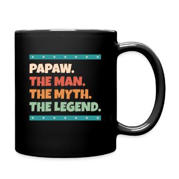 Papa Vater Opa Geschenkidee Papaw Spruch Humor - Tasse einfarbig - Schwarz - Rechts