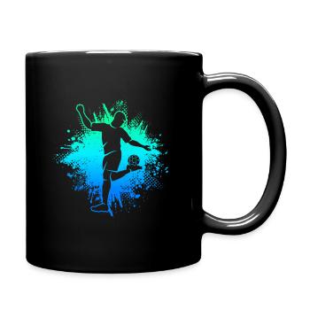 Fussball Kinder Fußballer Jungen Herren Fußball - Tasse einfarbig - Schwarz - Rechts