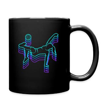 Fussball vintage Fußballerin Damen Kinder Fußball - Tasse einfarbig - Schwarz - Rechts