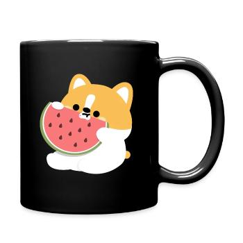 Corgi Chiot Pastèque - Mug uni - noir - Droite
