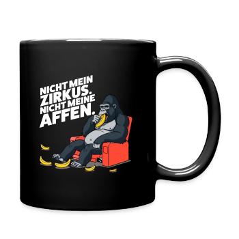 Gorilla with banana: Not my circus - Full Colour Mug - black - Right