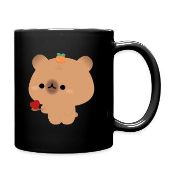 Capybara nourrissant l’amour - Mug uni - noir - Droite
