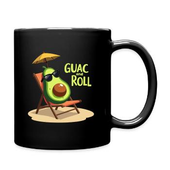Guac and Roll - Entspannte Avocado - Tasse einfarbig - Schwarz - Rechts