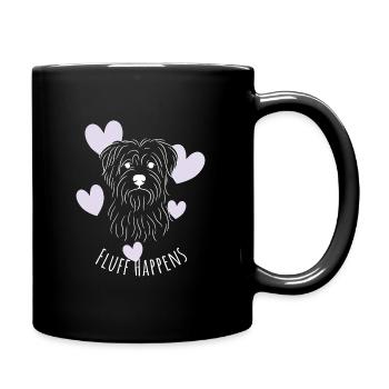Fluff happens - Tasse einfarbig - Schwarz - Rechts