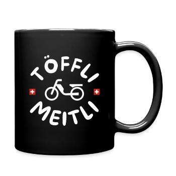 Tofflimeitli | Mofa, 80er, 90er, lustige Sprüche - Tasse einfarbig - Schwarz - Rechts