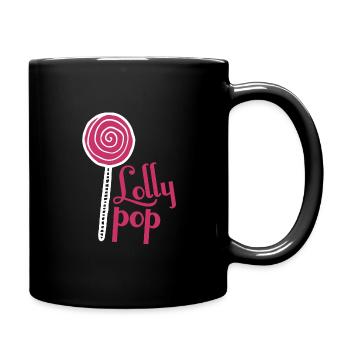 Lolly Pop Süßigkeiten - Tasse einfarbig - Schwarz - Rechts