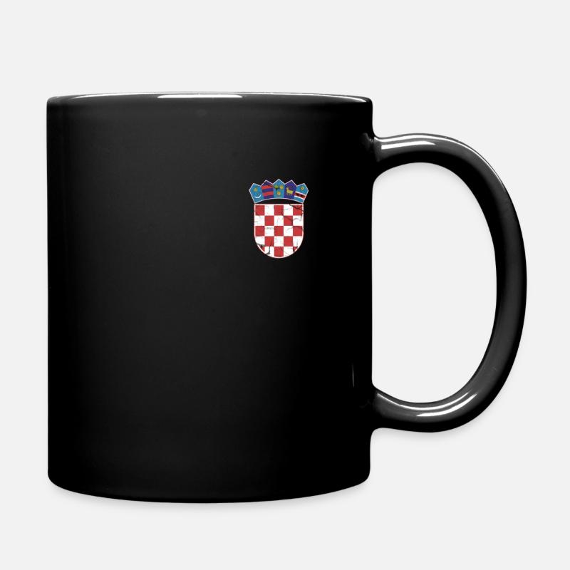 Kroate Herz Wappen - Tasse einfarbig - Schwarz