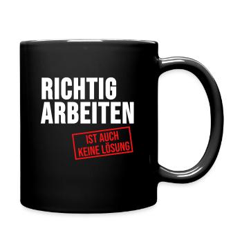 Arbeitslos Shirt Hartz 4 Arbeitslosigkeit Geschenk - Tasse einfarbig - Schwarz - Rechts