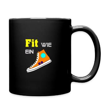 Fit wie ein Turnschuh - Tasse einfarbig - Schwarz - Rechts