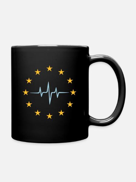 Pulse of Europe, Puls Europa, EU, Sterne, Fahne, - Tasse einfarbig - Schwarz
