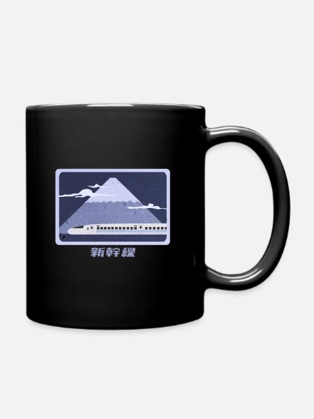 Shinkansen devant le mont Fuji - Mug uni - noir