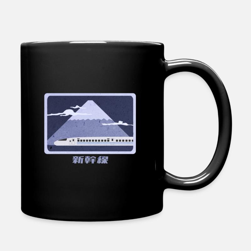 Shinkansen vor Berg Fuji - Tasse einfarbig - Schwarz