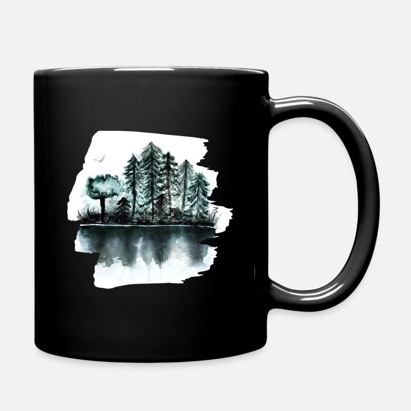 Wald - Tasse einfarbig - Schwarz