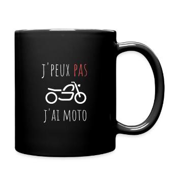 j'peux pas j'ai moto cadeau anniversaire humour - Mug uni - noir - Droite