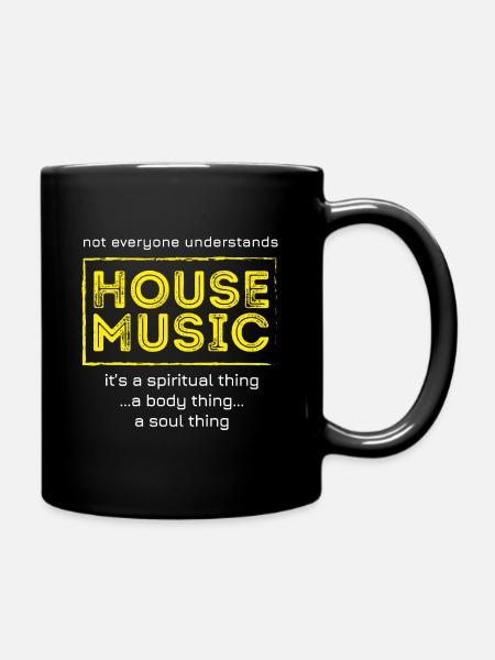 House Music (Yellow logo) - Full Colour Mug - black