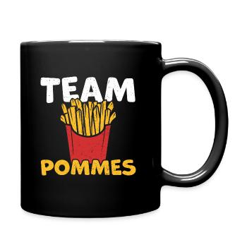 Team Pommes - Pommes Frites - Tasse einfarbig - Schwarz - Rechts