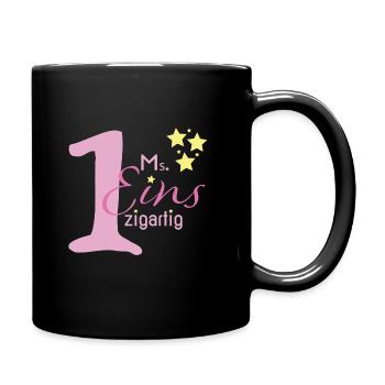 Erster Geburtstag Mädchen - Tasse einfarbig - Schwarz - Rechts