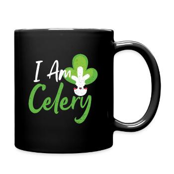 I Am Celery - Vegetables - Full Colour Mug - black - Right