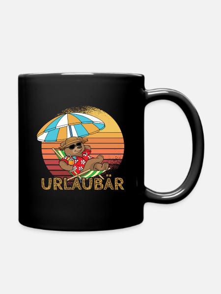 Vacationer vacation travel holidays beach sun sea - Full Colour Mug - black