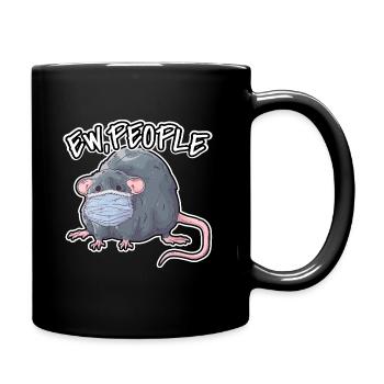 EW People Lustiger Ratten Sprüche Farbratte - Tasse einfarbig - Schwarz - Rechts