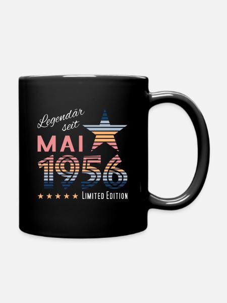 Mai 1956 geboren Geburtstag Geburtsjahr Geschenk - Tasse einfarbig - Schwarz