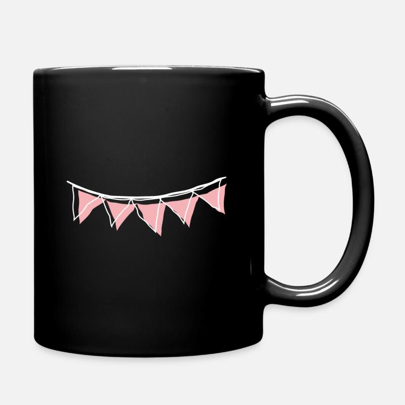 Fanions guirlandes _outline_white_rosé - Mug uni - noir
