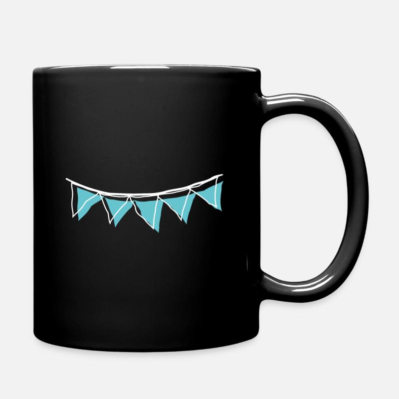 Fanions guirlandes _outline_white_blue - Mug uni - noir