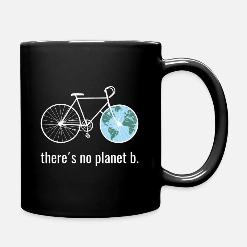 planet b_Fahrrad_white_world color - Tasse einfarbig - Schwarz