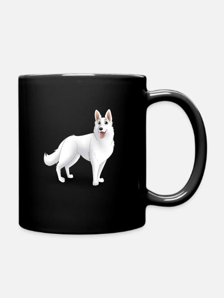 Weisser Schäferhund - Weißer Schäferhund - Tasse einfarbig - Schwarz