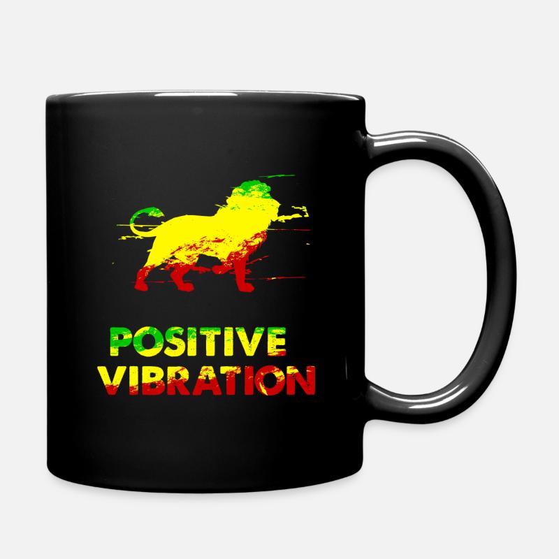 Lion Positive vibration Rasta raggae - Mug uni - noir