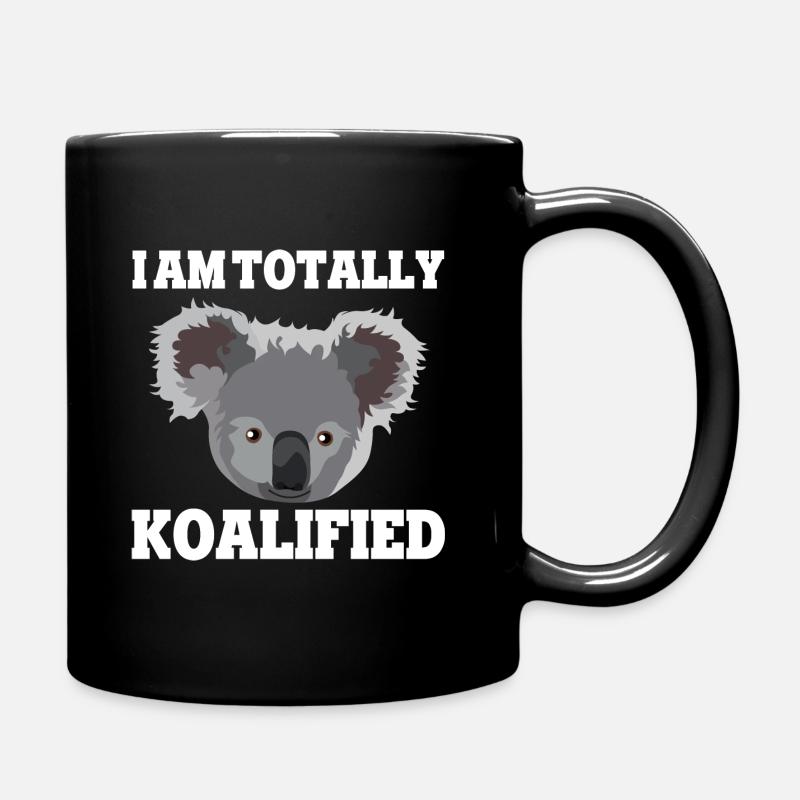 I am totally koalified witziges Koala Wortspiel - Tasse einfarbig - Schwarz