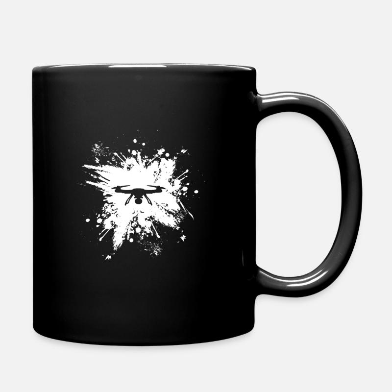 Drohne - Tasse einfarbig - Schwarz
