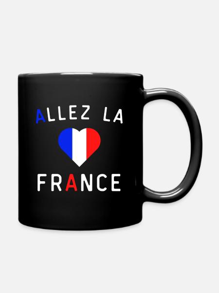 Allez la France coeur français - Mug uni - noir