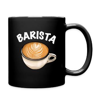 Barista Kaffee Farn - Tasse einfarbig - Schwarz - Rechts