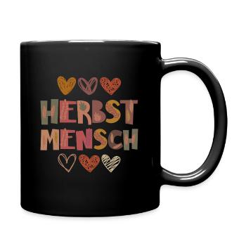 Herbst Mensch Dankbarkeit Blätter - Tasse einfarbig - Schwarz - Rechts