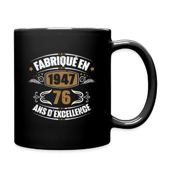 Birthday gift 76 years, Made in 1947 - Full Colour Mug - black - Right